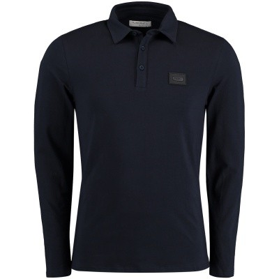 Afbeelding van Pure White POLO LS heren polo navy