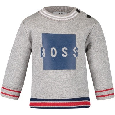 Afbeelding van Boss J05671 baby trui grijs
