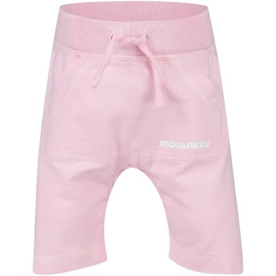 Afbeelding van Dsquared2 DQ025L baby joggingshorts licht roze