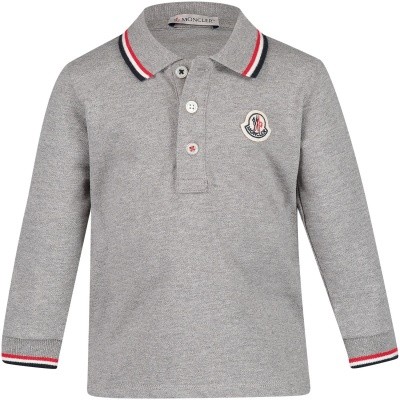 Afbeelding van Moncler 8305505 baby polo licht grijs