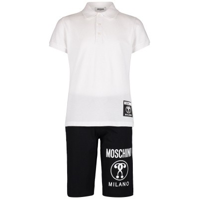 Afbeelding van Moschino HUK01P kindersetje wit