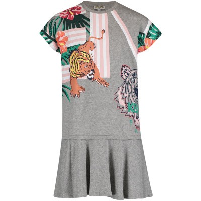 Afbeelding van Kenzo KN30078 kinderjurk licht grijs