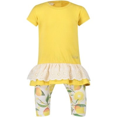 Afbeelding van Liu Jo H18067 baby top+legging geel