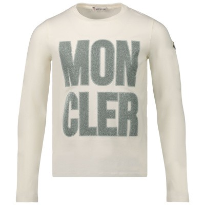 Moncler 8074150 kinder t-shirt off white Afbeelding van Moncler 8074150 kinder t-shirt off white
