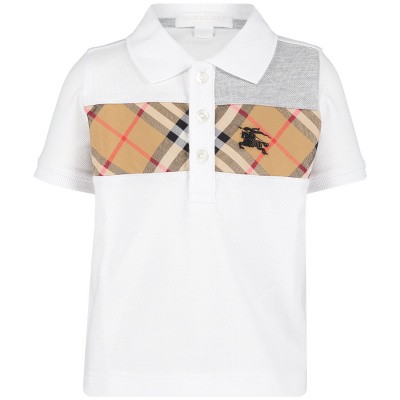 Afbeelding van Burberry 8010881 baby polo wit