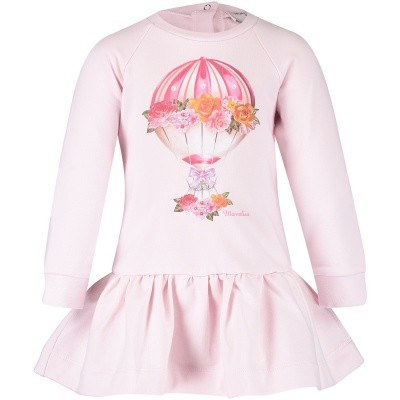 Afbeelding van MonnaLisa 392900S9 babyjurkje licht roze