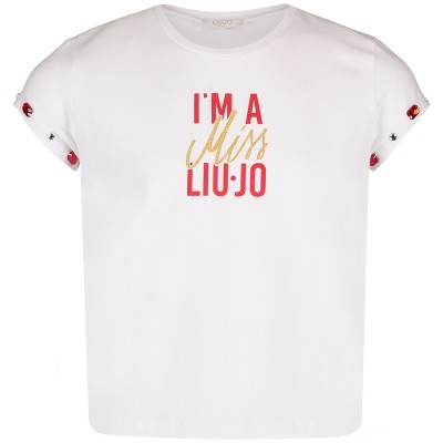 Afbeelding van Liu Jo G19072 kinder t-shirt wit