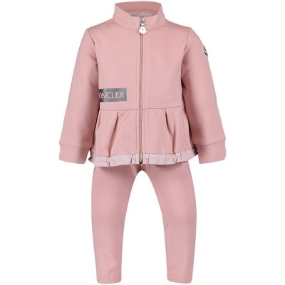Afbeelding van Moncler 8857650 baby joggingpak licht roze