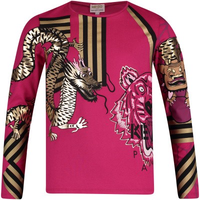Afbeelding van Kenzo KN10258 kinder t-shirt fuchsia