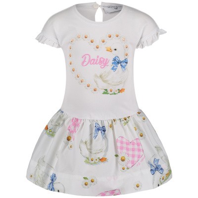 Afbeelding van MonnaLisa 313911S5 babyjurkje wit