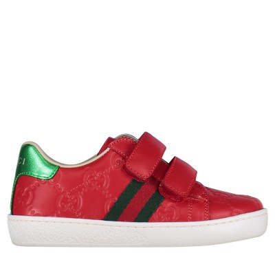 Afbeelding van Gucci 455447 DF720 kindersneakers rood