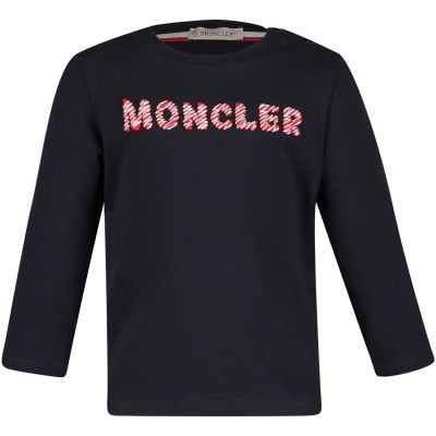 Afbeelding van Moncler 8022850 baby t-shirt navy
