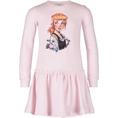 Afbeelding van MonnaLisa 192907A7 kinderjurk licht roze