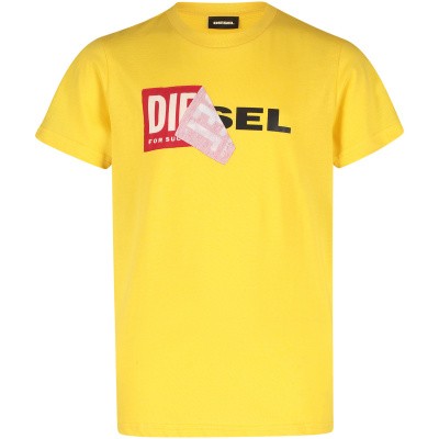 Afbeelding van Diesel 00J3ZN kinder t-shirt geel