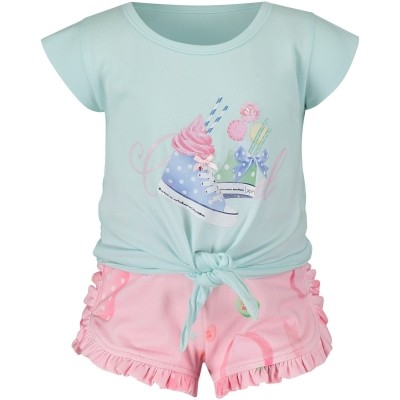 Afbeelding van Lapin 81E5407 baby t-shirt+shorts mint
