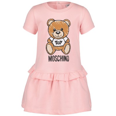 Afbeelding van Moschino MDV074 babyjurkje licht roze
