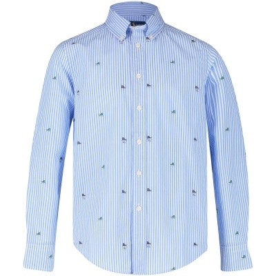 Afbeelding van Ralph Lauren 323702907 kinder overhemd blauw