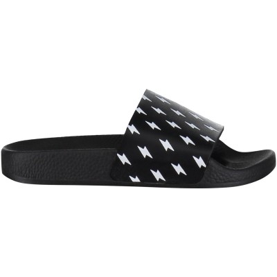 The white Brand MINI RAYOS kinderslippers zwart Afbeelding van The white Brand MINI RAYOS kinderslippers zwart