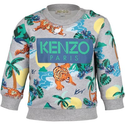 Afbeelding van Kenzo KN15588BB baby trui grijs
