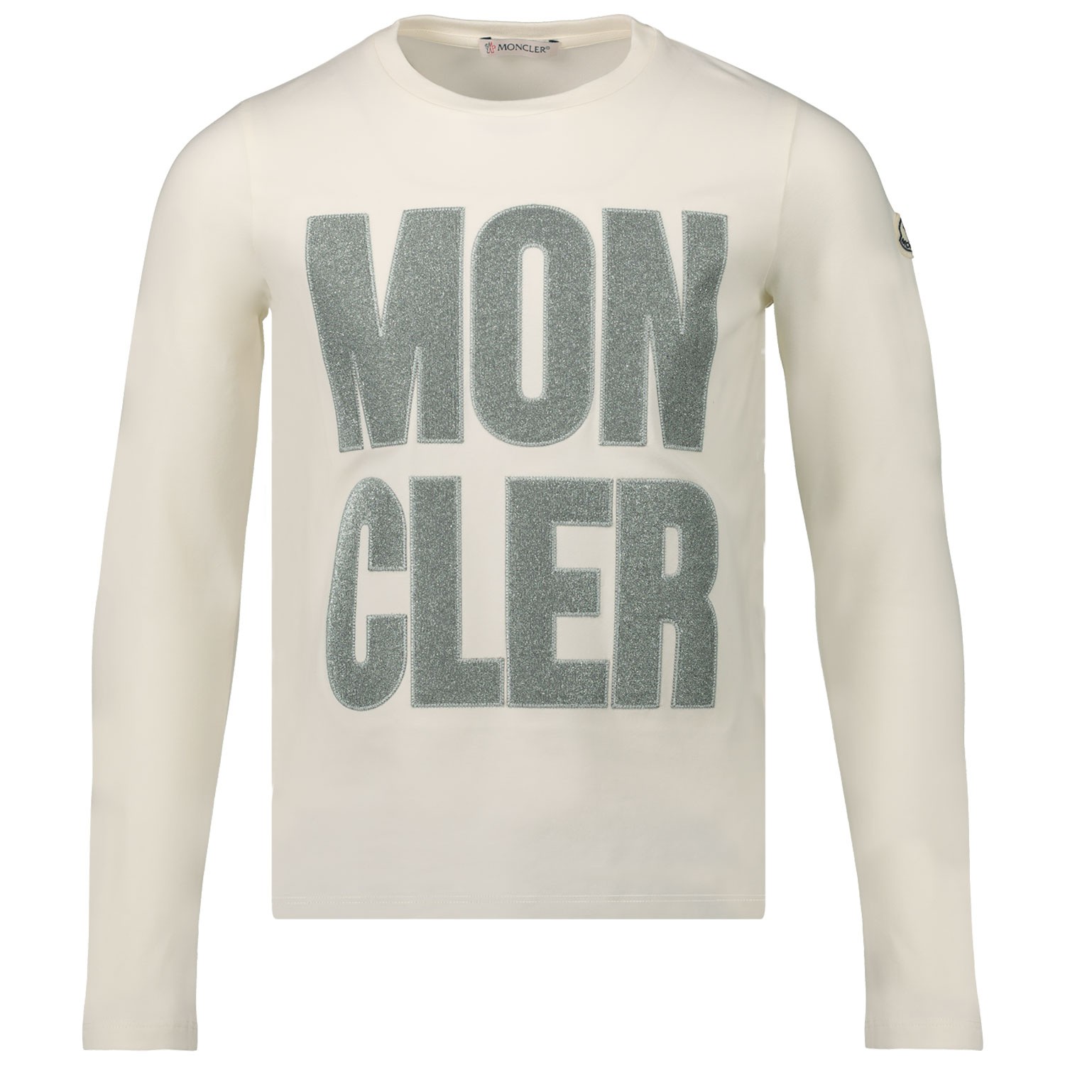 Moncler 8074150 Kinder T Shirt Off White moncler kopen in de aanbieding