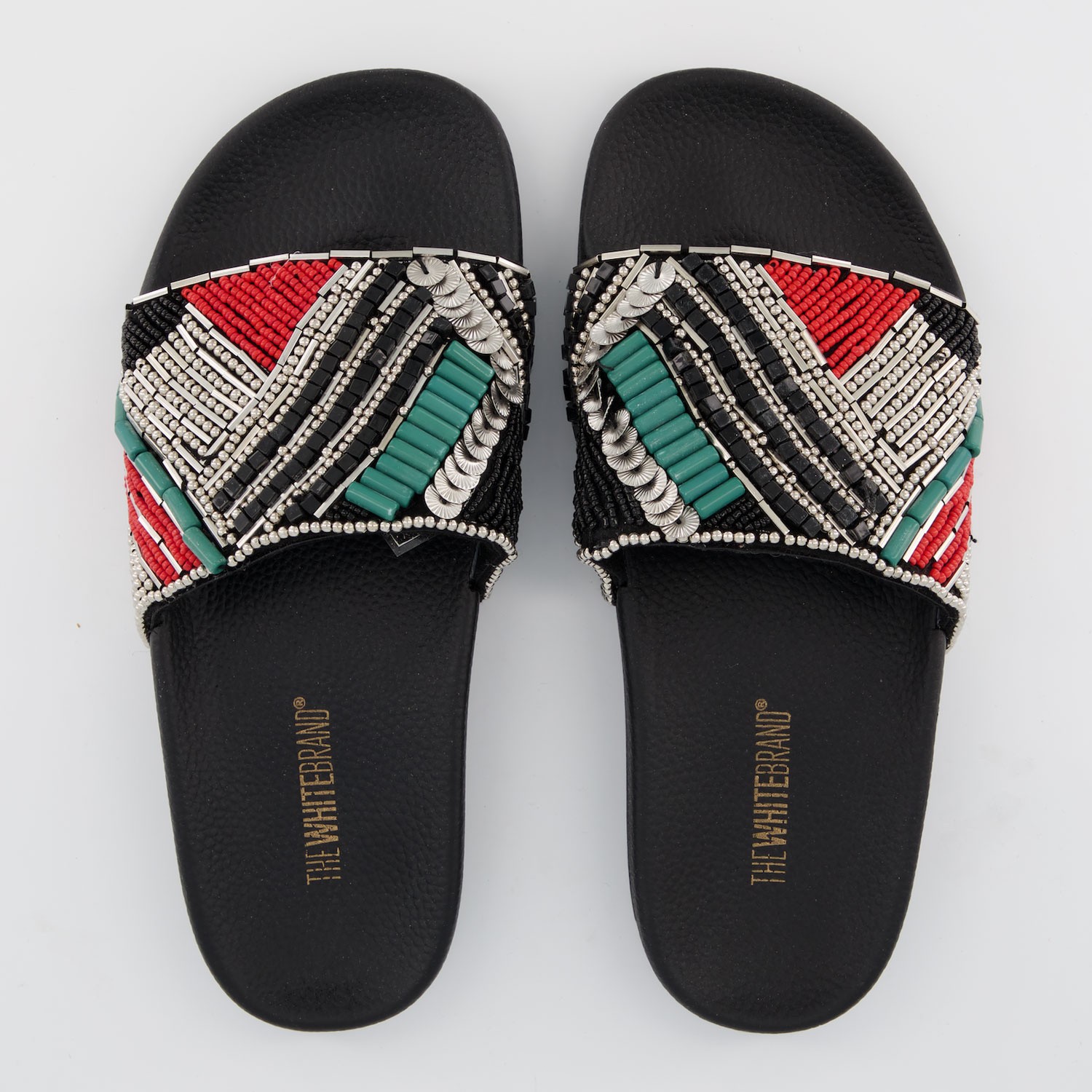 The White Brand L0360 Dames Slippers Zwart the white brand kopen in de aanbieding