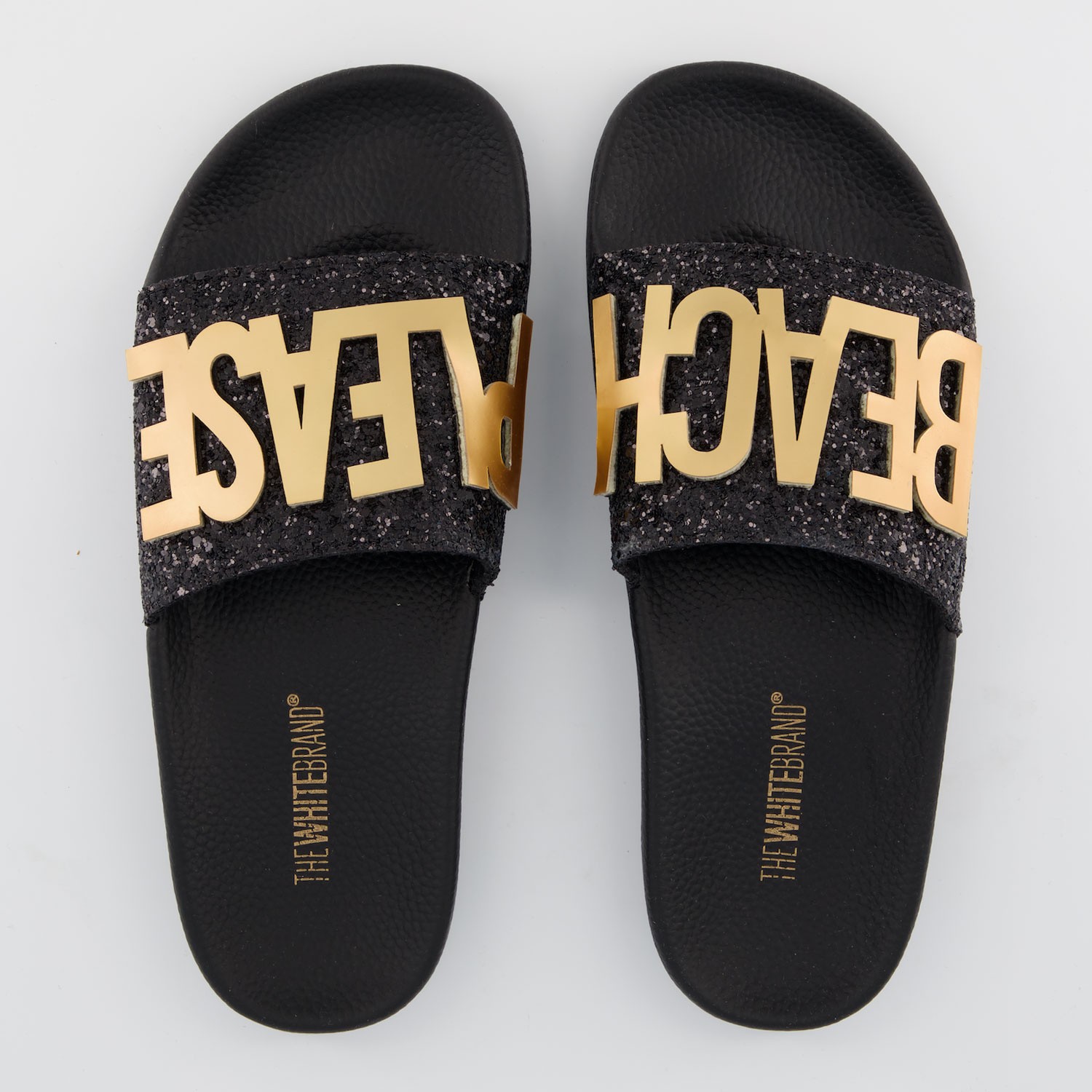 The White Brand L0362 Dames Slippers Goud the white brand kopen in de aanbieding