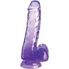 King Cock Clear Realistic Penis with Balls 13.5cm Purple