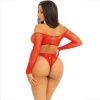 Leg Avenue Body Crotchless Fishnet Rhinestone Red