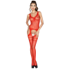 Passion BS038 Red Fishnet Bodystocking One Size