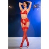 Chilirose CR 4848 Red Lace Bra Set L