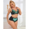 Subblime Green Lace Mesh Push-up Bra Set L/XL