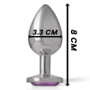 Intense - Aluminum Metal Anal Plug With Violet Crystal Size M