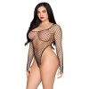 Leg Avenue 89377 High-Cut Industrial Net Bodysuit Black