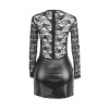 Subblime Black PU Leather Long Sleeve Nightgown S/M