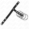 Kink 4 Metal Penis Rings 3.8 Cm Connected with Leather Strap 22 X 1.5