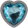 Aluminum Metal Anal Plug Blue Heart Size L