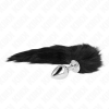 Kink Anal Plug M 8x3.5cm Synthetic Tail 40cm Black