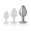 Intense - Aluminum Metal Anal Plug With Silver Crystal Size L