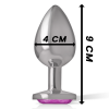 Aluminum Metal Anal Plug Pink Heart Size L