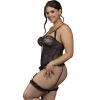 Subblime Teddy with Garter and Lace Detail Black L/XL