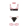 Subblime Fluorescent Pink Bra Set Necklace S/M
