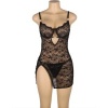 Subblime Lace Babydoll Adjustable Straps Black S/M