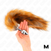 Kink Anal Plug M 8x3.5cm Synthetic Tail 40cm Brown