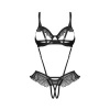Afbeelding van Obsessive - Carrola Crotchless Teddy - Zwart