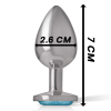 Intense - Aluminum Metal Anal Plug With Blue Crystal Size S