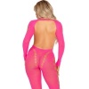 Leg Avenue Open Back Bodystocking, Pink