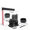 Darkness Black Leather Collar Cuffs Set