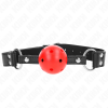 Kink Breathable Ball Gag, Double Rivet, Leather, 42-58cm