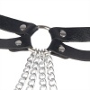 Subblime Leather Ring Chain Belt Black
