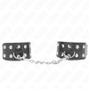 Kink Wristbands with Double Stud Lines, Black